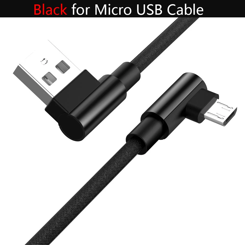 2.4A Micro usb type-C кабель передачи данных для быстрой зарядки для samsung Galaxy Note 9 S9 S8 Xiaomi Mi6 Nexus 6P кабели для мобильных телефонов - Цвет: Black for Micro USB