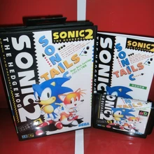 MD games card-Sonic the Hedgehog 2 японская крышка с коробкой и руководством для MD MegaDrive Genesis видеоигровая консоль 16 бит MD card