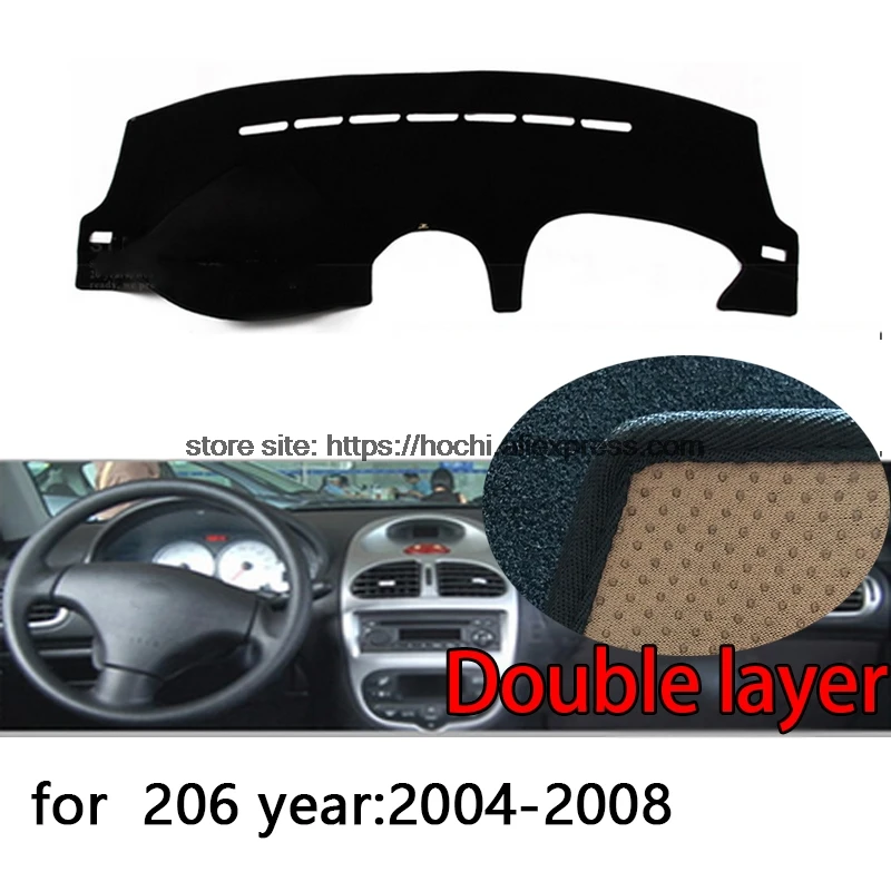  For Peugeot 206 207 307 Double layer Silica gel Car Dashboard Pad Instrument Platform Desk Avoid Li