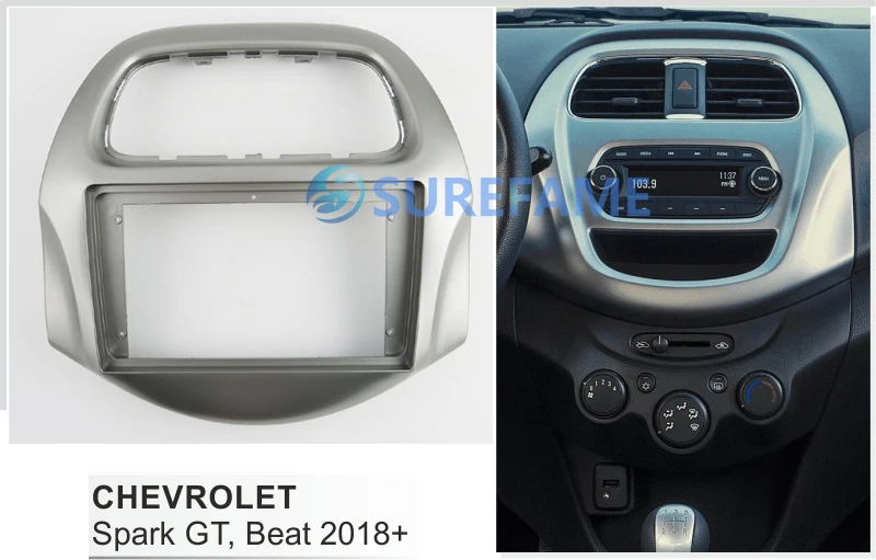 

9 inch Car Fascia Radio Panel for CHEVROLET Spark GT, Beat 2018+ Facia Dash Kit Install Adapter Bezel Console Plate Trim Cover