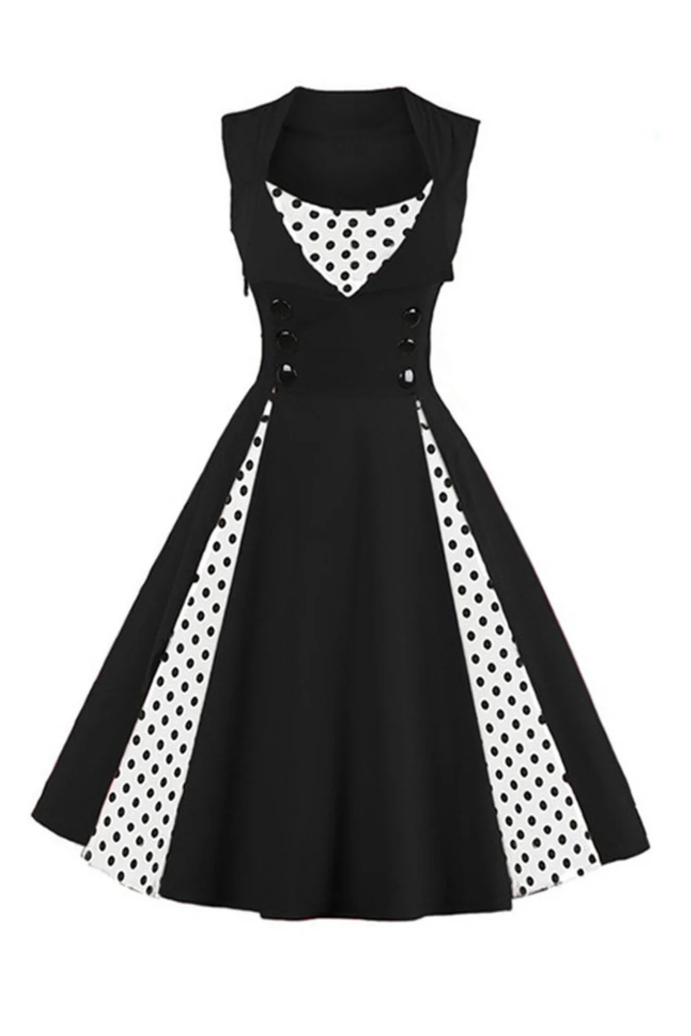 Women Polka Dot Summer Dress-5