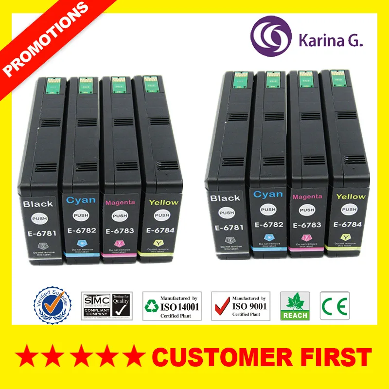T6781 T6782 T6783 T6784 совместимые картриджи для Epson WorkForce Pro WP 4011 4091 4511 4521 4531 и т.