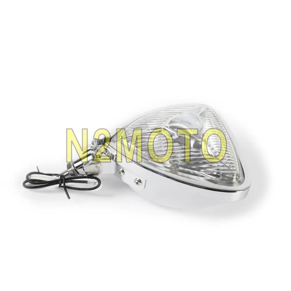 Треугольный черный мотоциклетный головной светильник Ретро головной светильник универсальный для Harley Chopper Кафе Racer - Цвет: Белый
