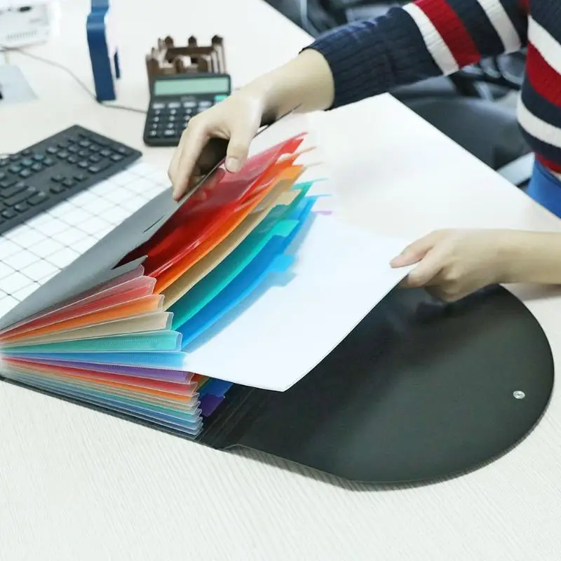 12 карманов расширяющаяся папка для файлов Портативный Аккордеон А4 Размер бумаги органайзер для файлов многоцветный стенд школьные офисные наполнения сумки