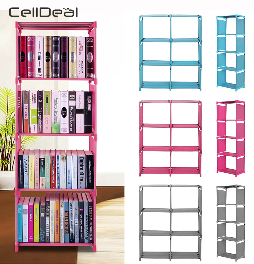 CellDeal 3 ، 4 تيير التخزين خزانة PlasticBookshelf المنزل مكتب أثاث للعرض نوم