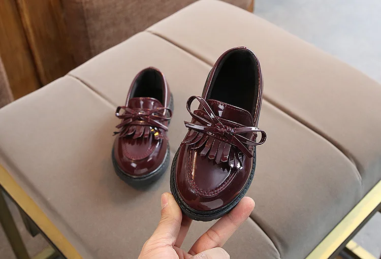 Vestido de Couro Sapatos para Crianças Novas Meninas Preto Casamento Patente Couro Crianças Escola Oxford Sapatos Plana Moda Borracha A568 12 Sapatos de couro