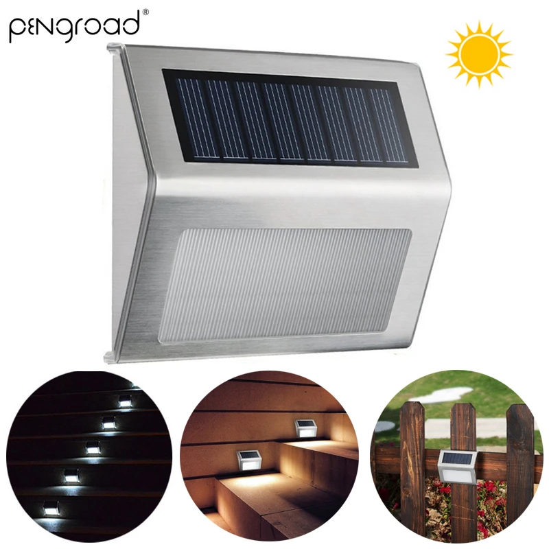 

Rechargeable Solar Powered LED Light Waterproof Outdoor Stairs Wall Lamp 3 LED Garden Decoration Solar Sensor Light Night SL034