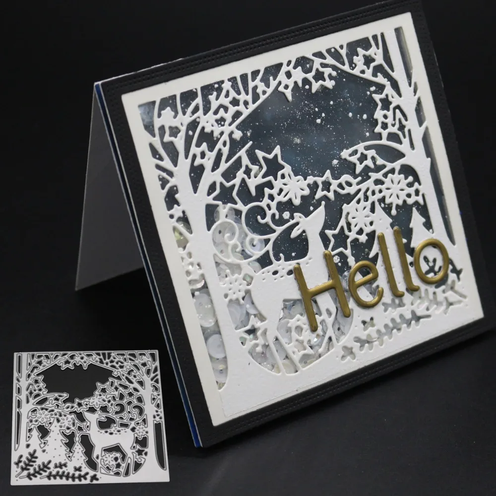 

Estel Handcraft Metal Steel Cutting Dies Tree Deer Frame Embossing Die Stencil for DIY Scrapbook Album Card Decor Crafts New