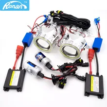RONA 2.5inches HID Bi-xenon Projector Lens headlight Full Kit with COB angel eyes Relay wire Car Styling H1 H4 H7 4300K 5000K…