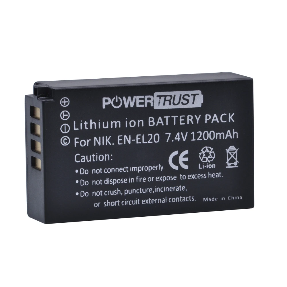 PowerTrust 2 шт. 1200 мАч EN-EL20 EN-EL20a EN EL20 батарея+ ЖК-дисплей Dual USB зарядное устройство для NIKON 1 J1 J2 J3 S1 батареи камеры