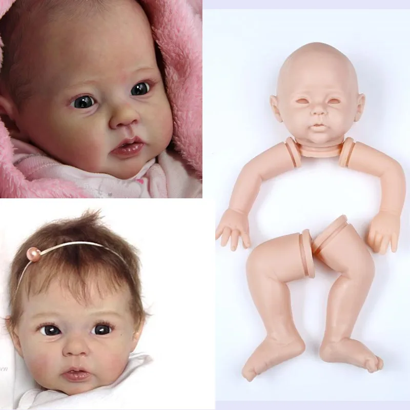 Unpainted 19/" Reborn Kits Silicone Newborn Baby Doll Mold Head Limb Handwork