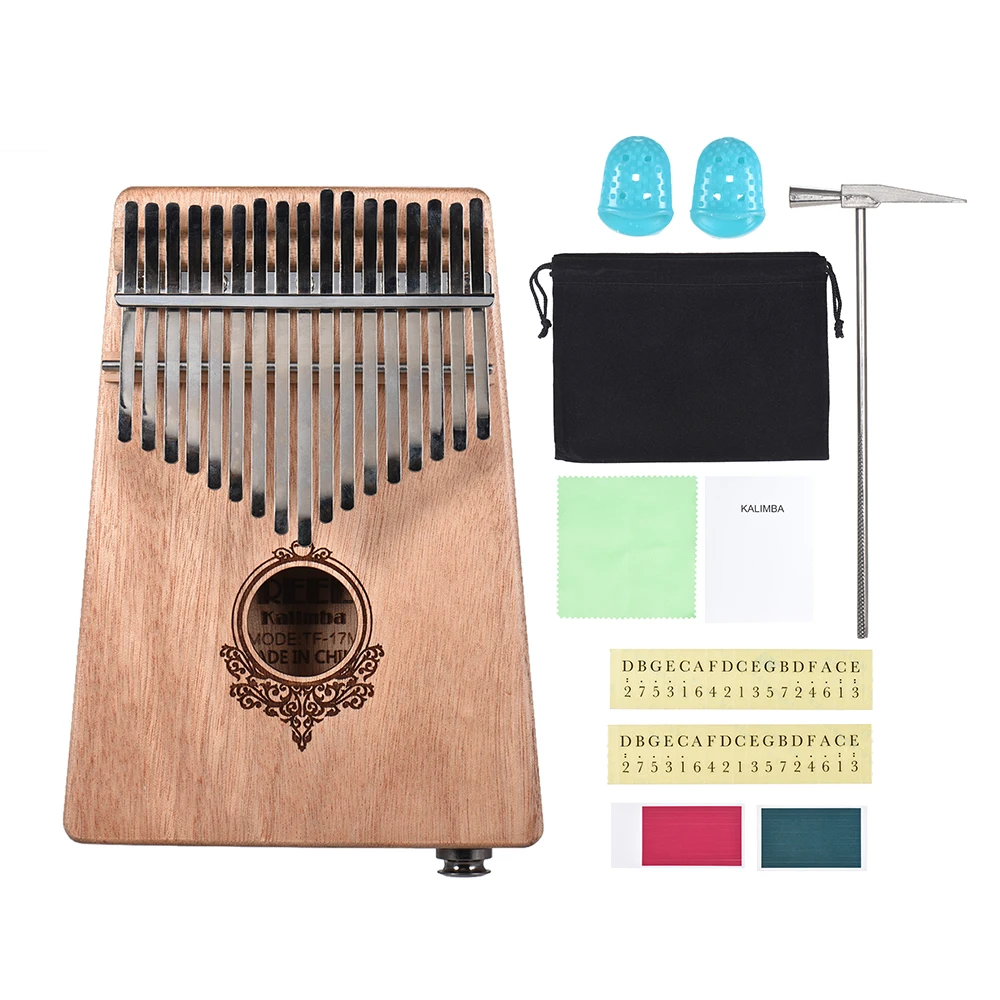 17 клавиш Kalimba портативное пианино для большого пальца Mbira красное дерево