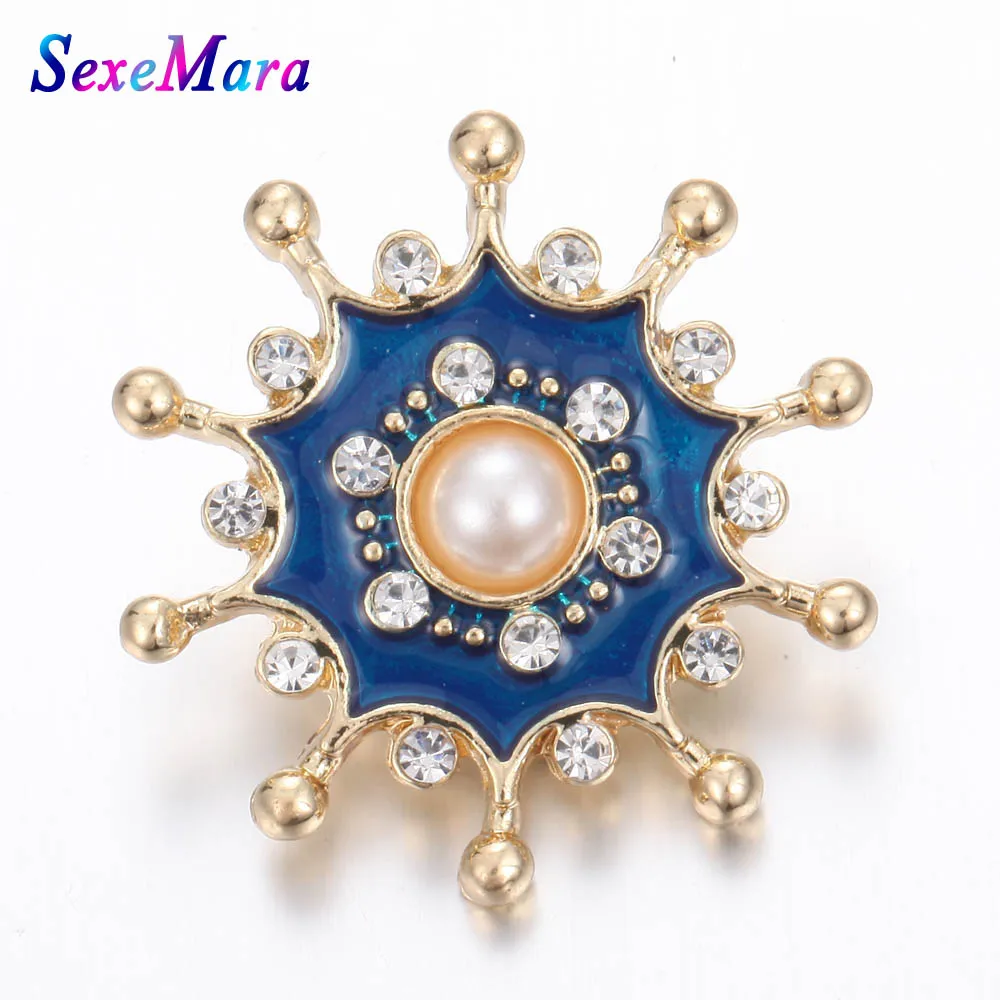 

Gold Color Crown Snap Jewelry Rhinestone Snap Buttons Fit 18mm Snap Bracelet&Bangles Women Button Jewelry