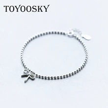 Изящный браслет с узлом-бабочкой для женщин, Очаровательные Популярные индивидуальные браслеты с бантиком, 925 серебряные ювелирные изделия