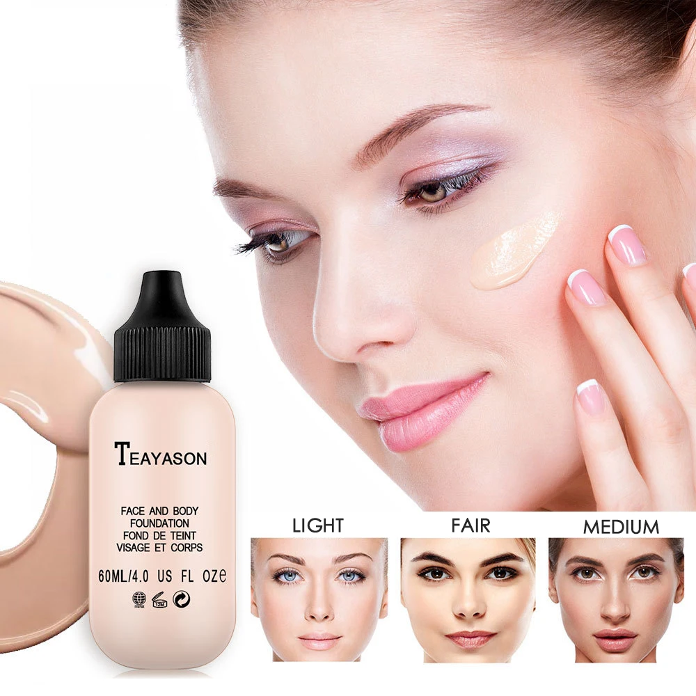 

TEAYASON 6 Colors Matte Lasting Oil Control Concealer Cream Brighten Makeup Moisturizing Liquid Natural Face Foundation TSLM2