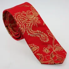 YIBEI coahella Галстуки красный хлопчатобумажный галстук тонкий с золотыми цветочными галстуками джентльмен 6 см узкий галстук для мужчин одежда аксессуары