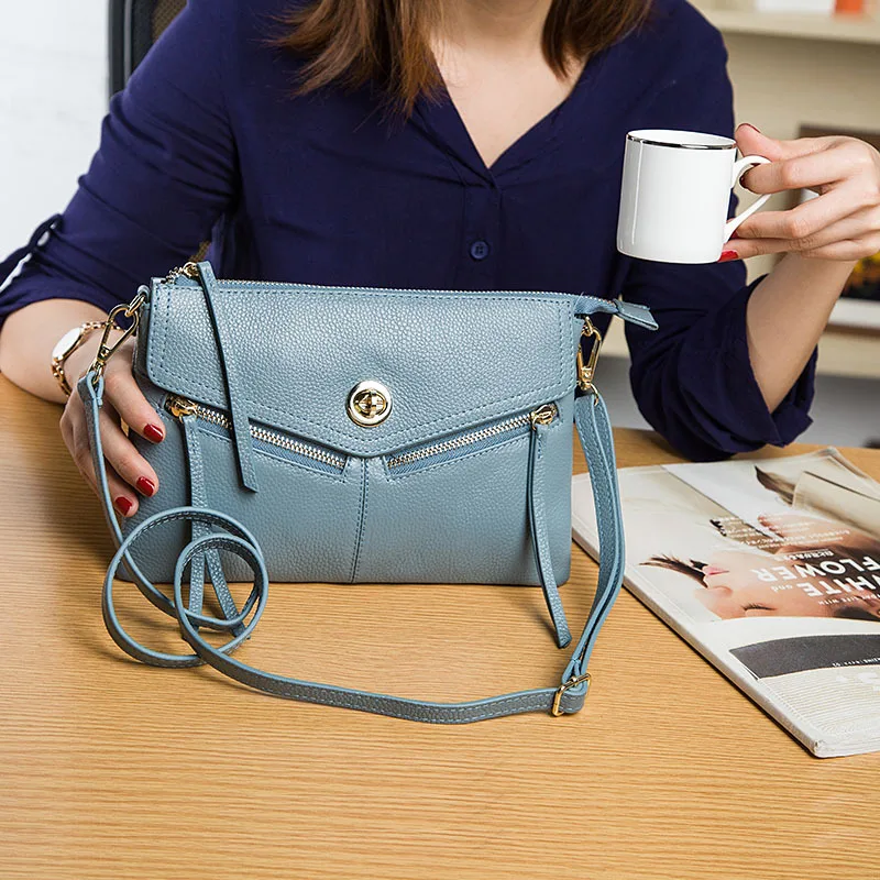 

Fashion Women's Genuine Leather Messenger Bag Ladies Cowhide Casual Crossbody Bags Female Real Leather Vintage Small Bags CZ4604