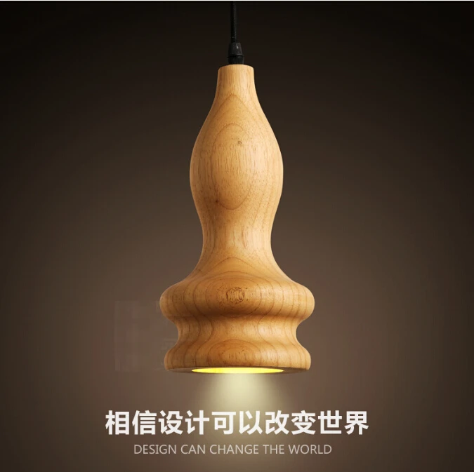 

Nordic restaurant Art real wood gourd Lamp personality Dining room sitting room bedroom Single head droplight