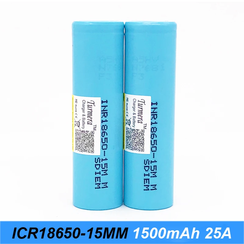 Battery 18650 15MM inr18650-15MM 1500mah 25A for power tools screwdriver battery and E-cig Turmera high quality AU21 | Электроника