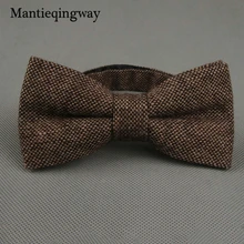 Бренд mantieqingway полосатый шерстяной галстук-бабочку для Для мужчин одноцветное Цвет Боути галстук Для мужчин S Бизнес Костюмы шерсть Боути Gravata