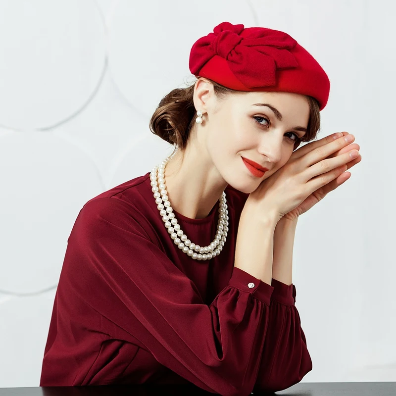 Newest Design British Winter Women Hat Australian Wool Felt Pillbox