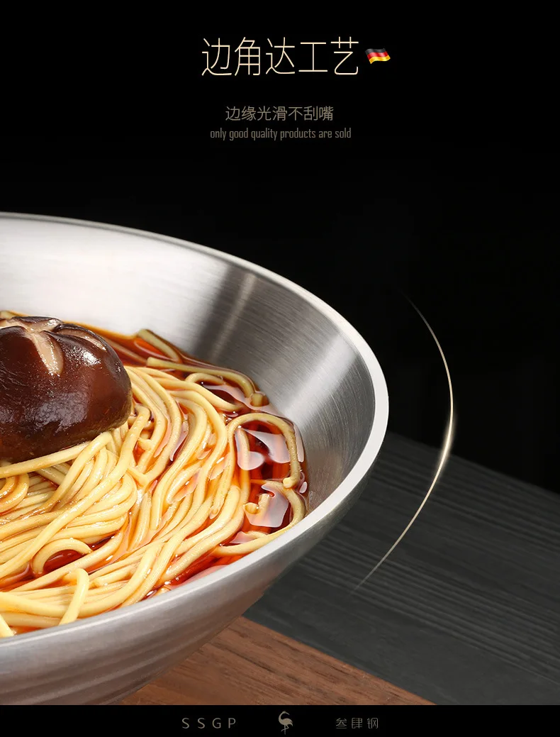 Из нержавеющей стали ramen чаша лапши быстрого приготовления японский стиль жаростойкие Творческая кухня гостиничные принадлежности Пикник