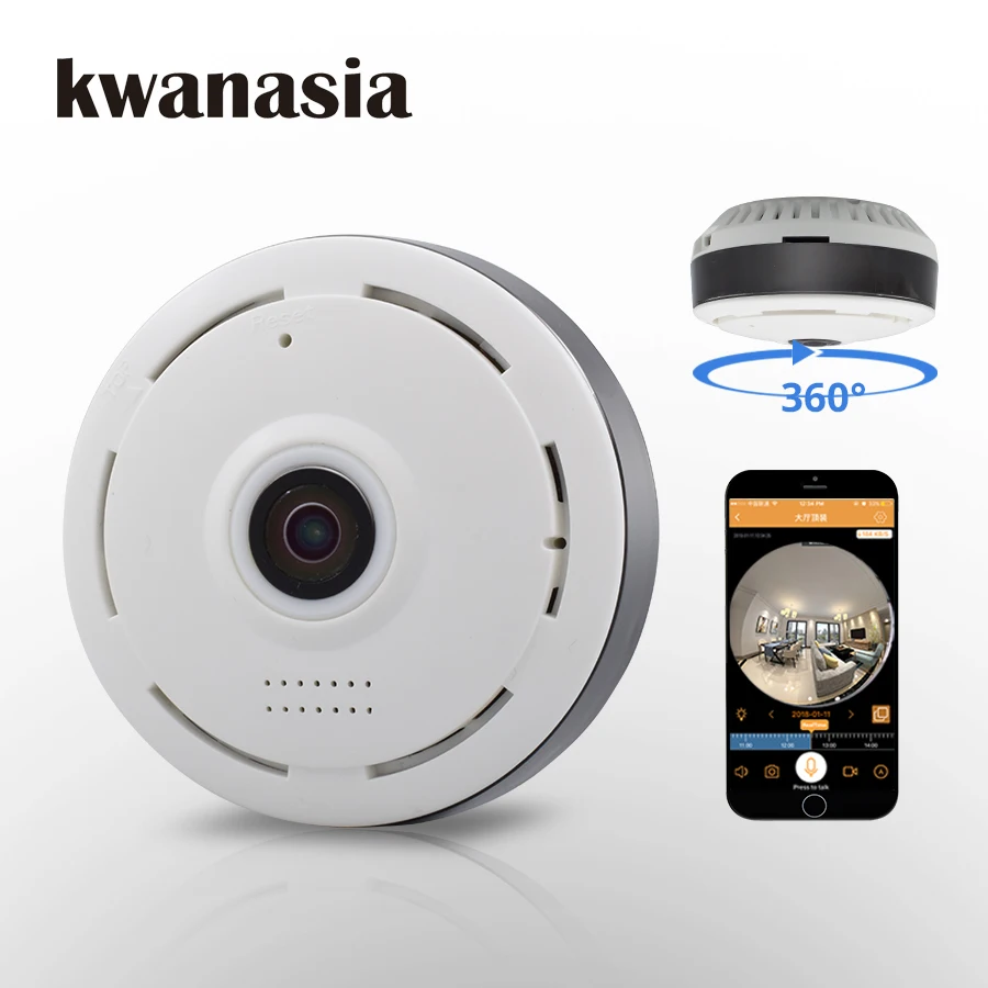 1.3MP 360 градусов Wi fi IP Камера Fi Беспроводной панорамный FishEye умный дом безопасности - Фото №1