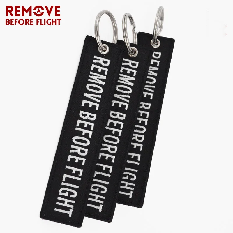 Remove Before Flight Motorcycle Keychain Embroidery Key Ring for Aviation Fashion Safety Tag Key Fob Car Keychains Motorcycle (4)