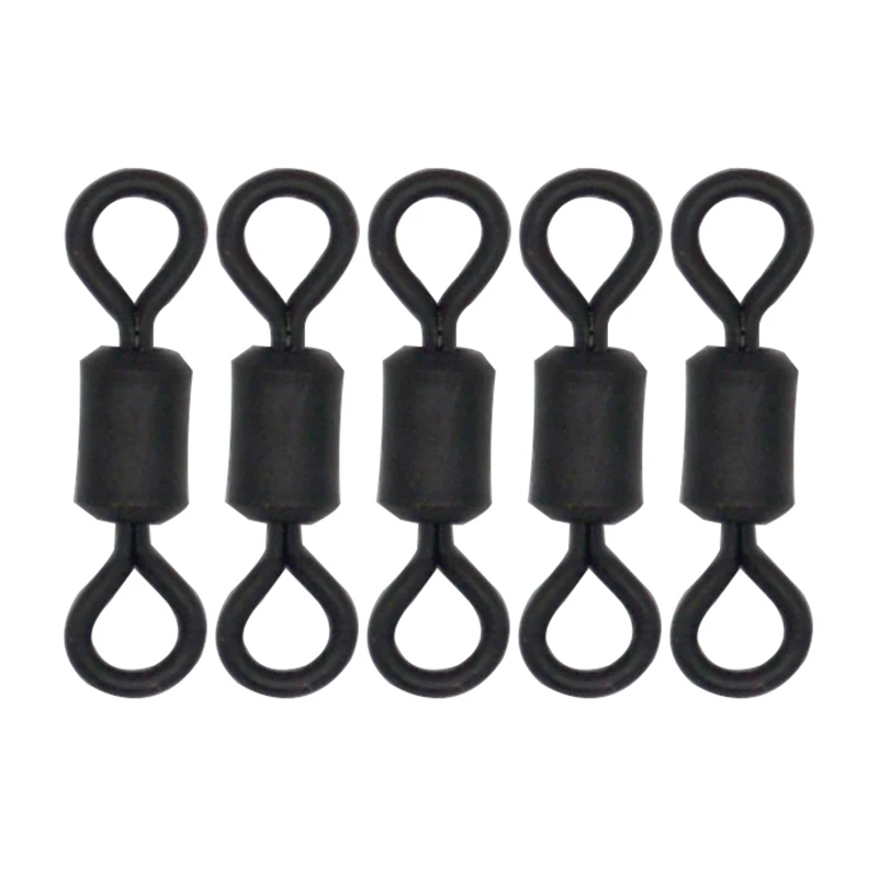 

Carp Fishing Rolling Swivels 20pcs/lot Matte Black Carp Fishing Rig Rolling Swivel Connector Carp Fishing Terminal Tackle