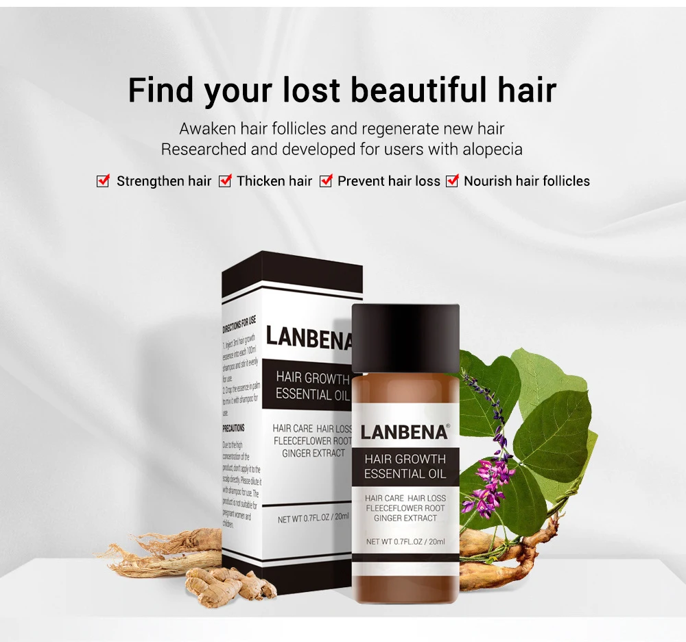 Эфирное масло для волос LANBENA, быстрое мощное эфирное масло для волос, для мужчин, для предотвращения выпадения волос, для мужчин и женщин, уход за волосами