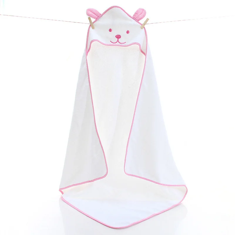 white and pink Хлопковые детские Банные Полотенца удобные мягкие детские хлопковые накидки для новорожденных - Цвет: white and pink