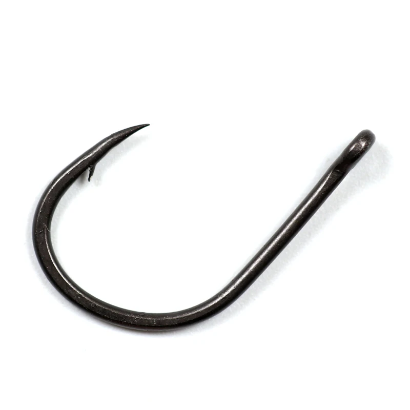 Bimoo 20 шт. тефлоновое покрытие, широкий колпачок, крючки для ловли карпа, заостренный крючок для ловли карпа, Высокоуглеродистая сталь, крепкие крючки для рыбы, матовый черный