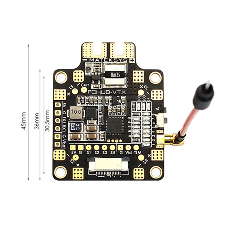 Transmissor de Vídeo Matek para rc Mateksys Fchub-vtx v - 1a Bec w 5.8g 40ch 25 200 500mw Comutável Multirotor Fpv Corrida 627v Pdb 5 5 Peças e Acessórios