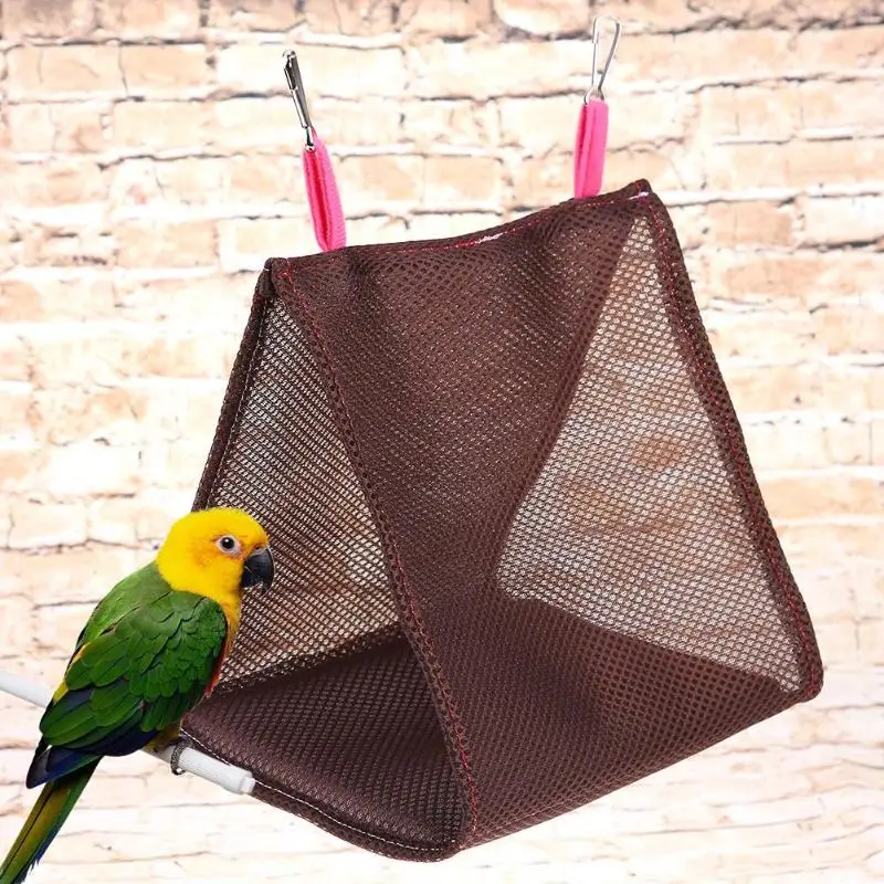 

Triangle Soft Sandwich Mesh Bird Hammock Summer Breathable Pet Parrot Hanging Cage Hut Nest Tent Bed Canary House Toy Supplies
