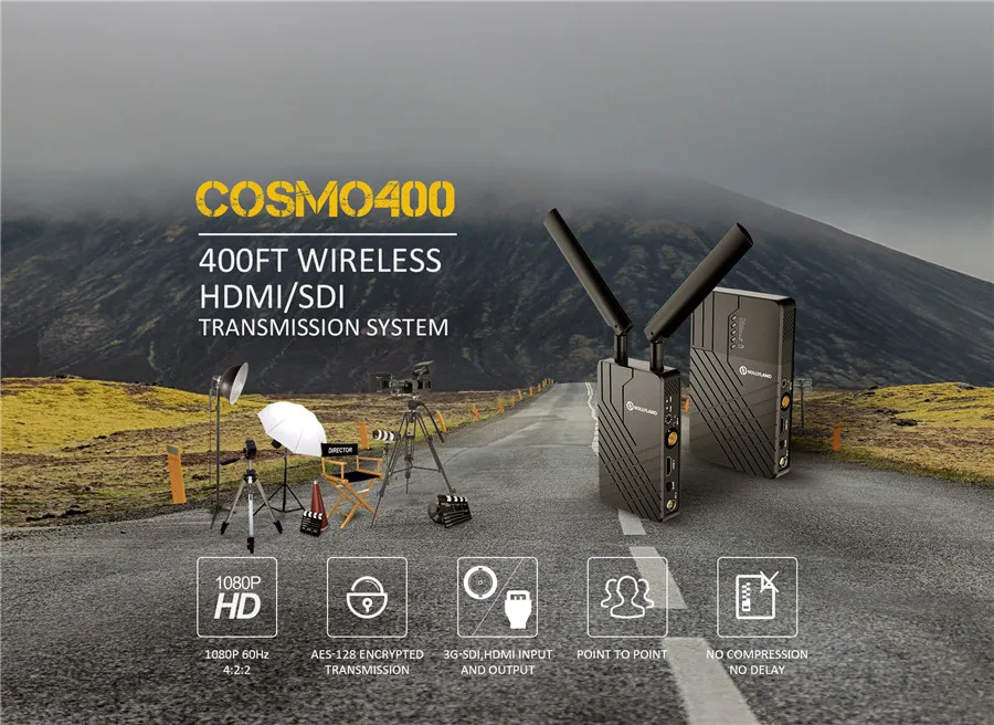 HOLLYLAND COSMO 400FT Беспроводная HD система передачи видео 3G-SDI HDMI 1080, профессиональный видео передатчик и приемник