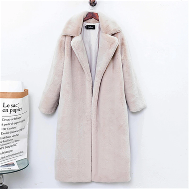 Fourrure pale Red Lâche Chaud Manteau Gray Épais Longue De Mode yellow Section La Femelle En 2018 watermelon Automne Nouvelle Hiver Apricot Velours brown Et H0171 gray Imitation Pinkish Dans nafPwg