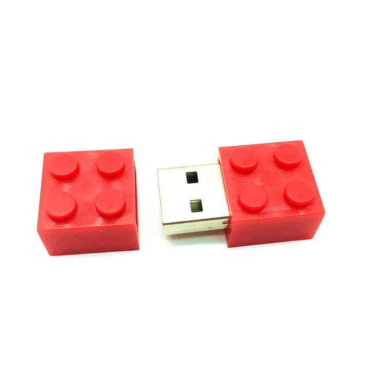 pendrive cartoon building blocks usb 2.0 usb flash drive silicone pen drive 4gb 8gb 16gb 32gb 64gb children toy memory flash 