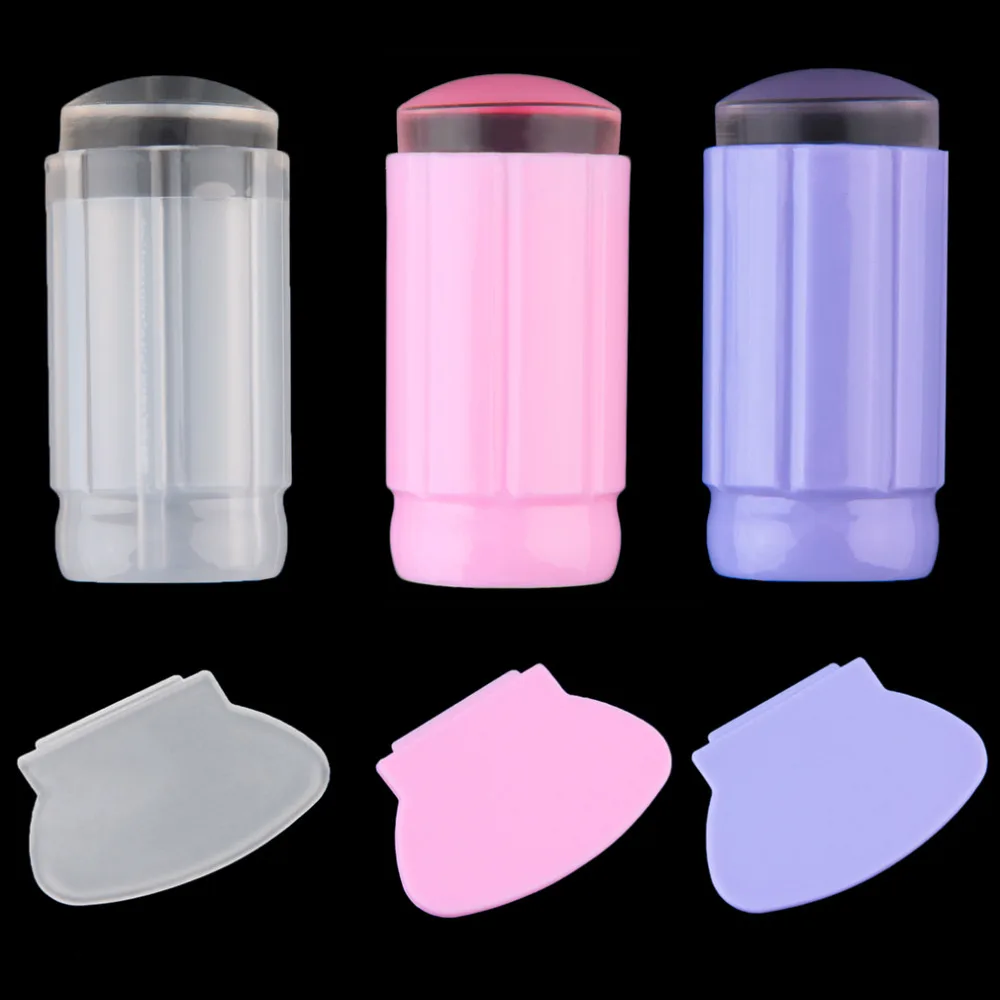 

Gifts 1 Set Silicone Nail Art Seal Printing Stamper Transfer + Scraper Kit DIY Nail Art Tool Equipment