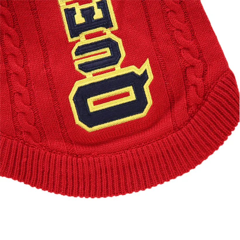 Дизайн QUEENS красный свитер для больших собак зимняя теплая одежда для домашних животных уличная одежда для больших собак вязаное пальто для домашних животных 81009