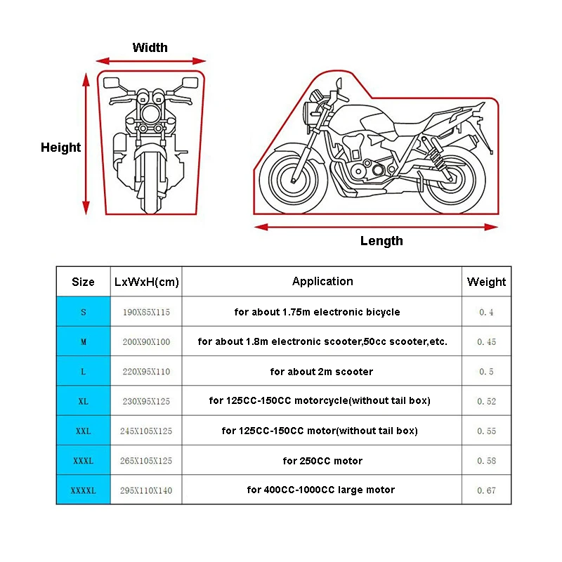 M-4XL 4 цвета водонепроницаемый чехол для мотоцикла с замком-отверстием носимый пылезащитный анти УФ электрический велосипедный скутер мотоцикл Дождевик