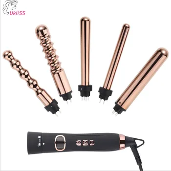 

Electric 5 waves Hair Curling Iron Wand Kit Thermoregulator Rotative tong curling iron 5 barrel Air Curler Styler Hair Dressing