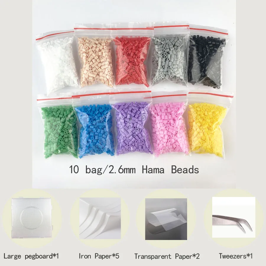 

Mini 2.6 perler/Hama Beads PUPUKOU Beads and tool 2.6mm pegboard Education Toy Fuse Bead Jigsaw Puzzle 3D For Children