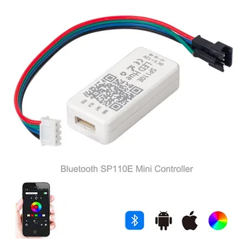 

SP110E Bluetooth Pixel LED Controller Controlled by Smart Phone APP for WS2811 WS2812B SK6812 1903 LED Strip Lights DC5-12V