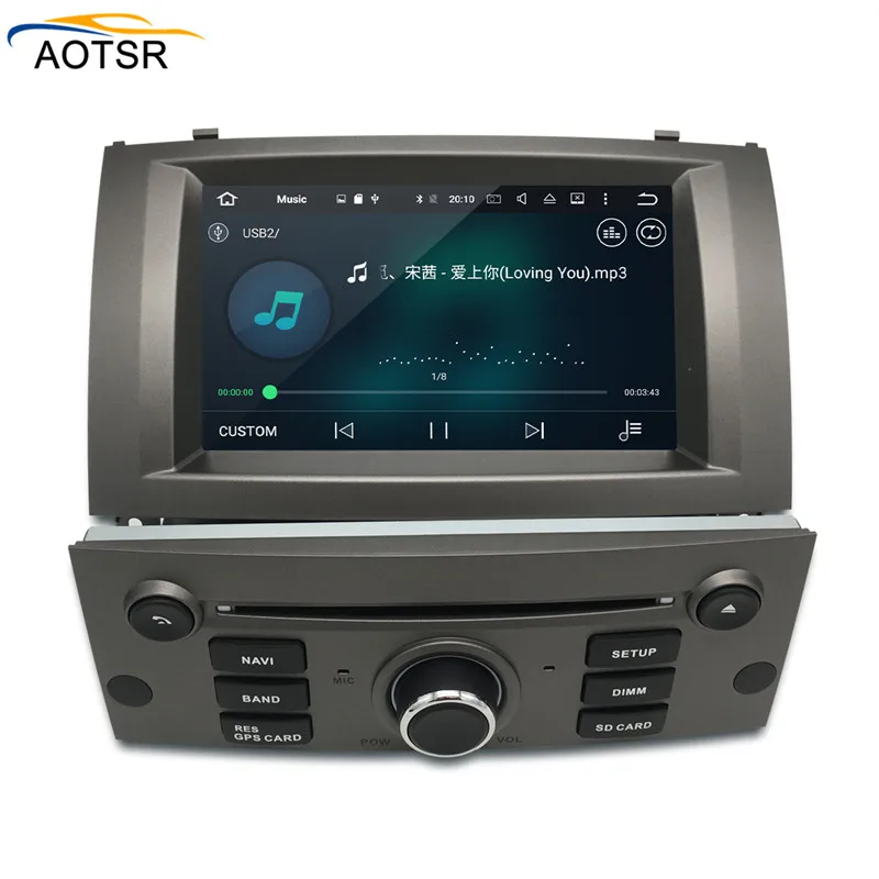 Top 7"Android 8.1 Car DVD multimedia Player head unit For Peugeot 407 2004 2005 2006 2007 2008 2009 2010 radio stereo GPS Navigation 7