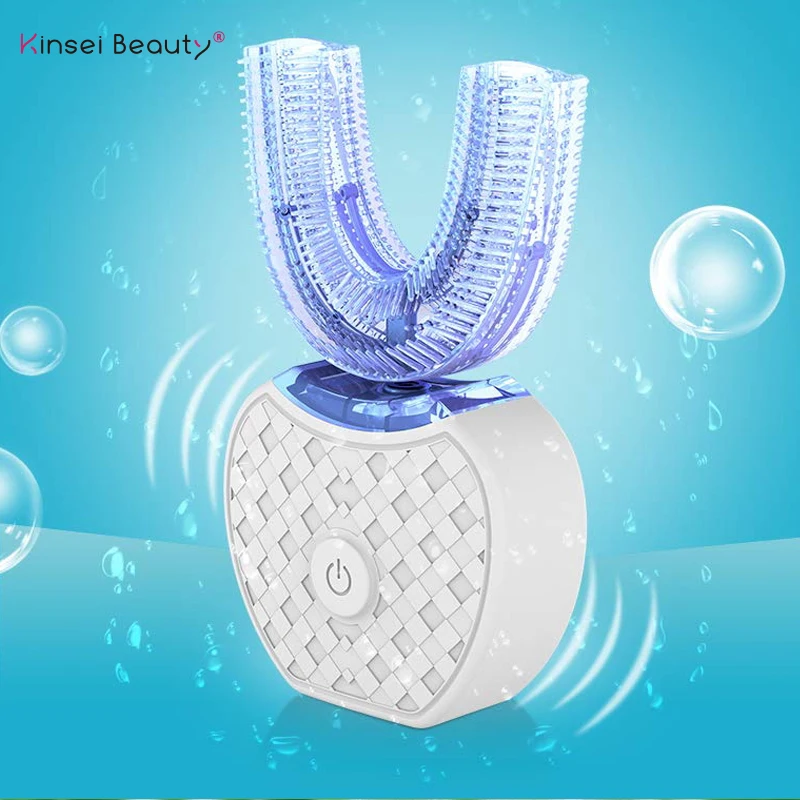 360 Degrees Intelligent Automatic Sonic Electric Toothbrush U Shape Silicone Tooth Brush USB Charging Tooth Whitening Blue Light 360 Degrees Intelligent Automatic Sonic Electric Toothbrush U Shape Silicone Tooth Brush USB Charging Tooth Whitening Blue Light
