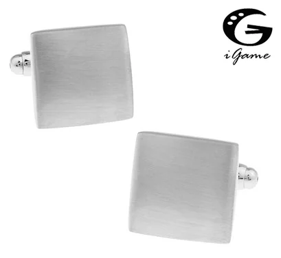 1 Pair Retail Men's Silver Colour Copper Simple Dull Polishing Square Style Cuff Links | Украшения и аксессуары