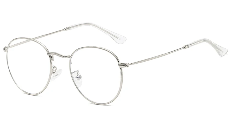 silver with clear Peekaboo мужские анти-синие очки Оптические для женщин ретро унисекс металлические Компьютерные оправы для очков мужские круглые золотые серебряные прозрачные линзы - Цвет оправы: silver with clear