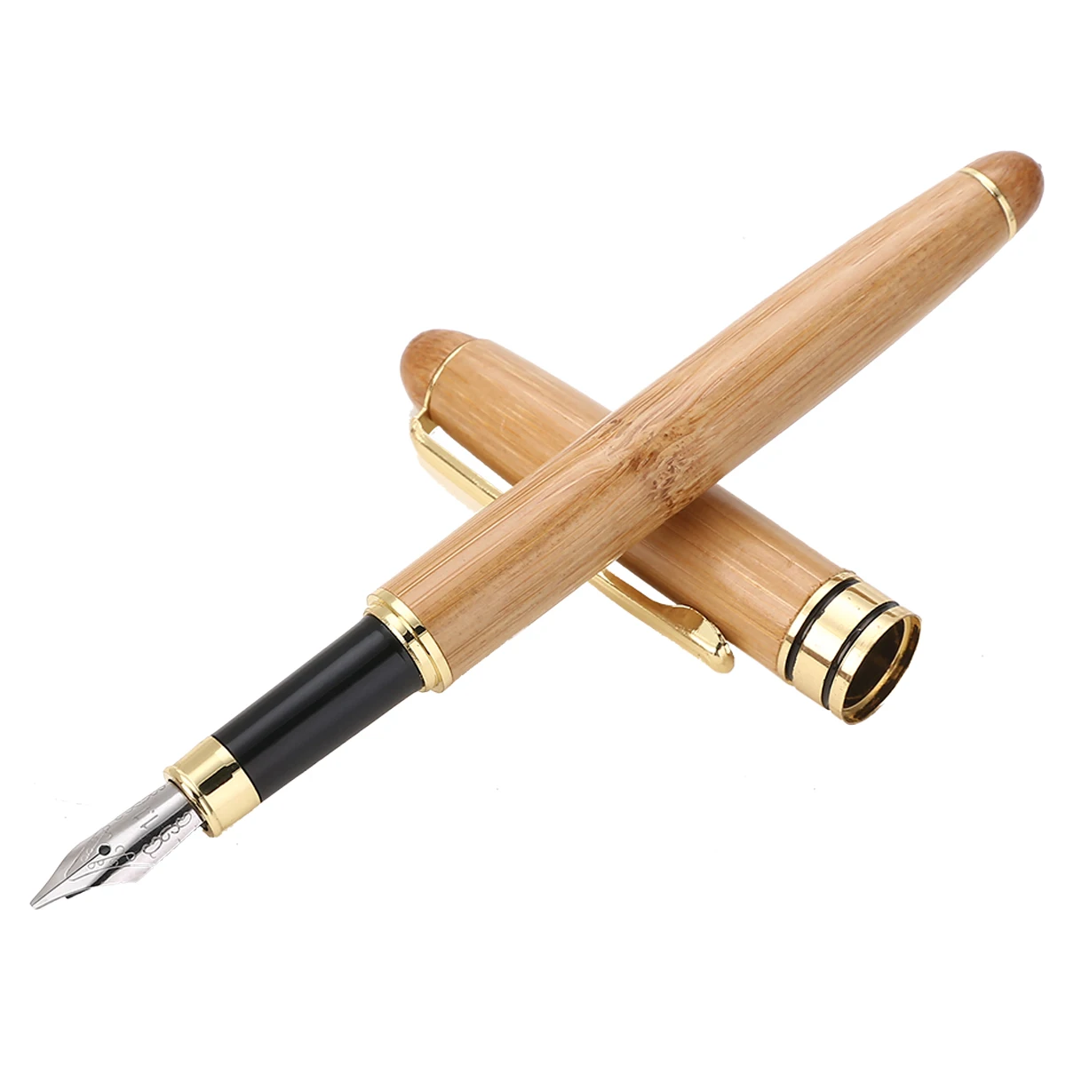 Mayitr Antique Wood Fountain Pen Bamboo Calligraphy Art Writing Fountain Pen 0.7mm-2.9mm