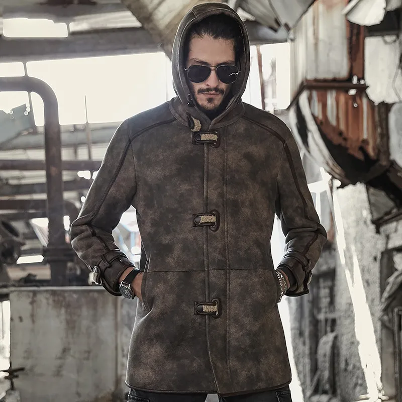 Мужская куртка из натуральной кожи Мужское пальто coldproof зимняя верхняя одежда