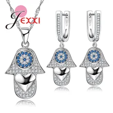 Женский ювелирный набор в форме сердца из серебра S925 пробы, ожерелье с подвеской и серьгами, Свадебные вечерние аксессуары